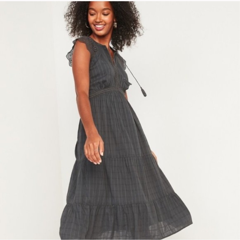 Old Navy Black Midi Dress